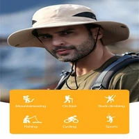ourtdoors anti uv sunscreen fisherman hats portable travelers camping on foot fishing cap mens plus size wide brim sun hat