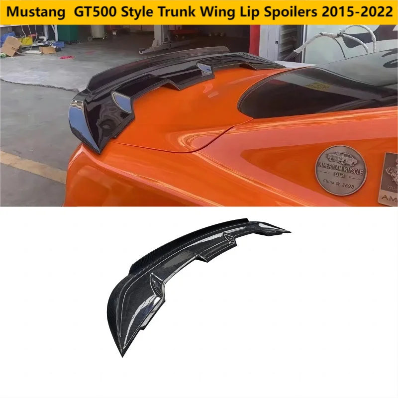 

Real Carbon Fiber GT500 Style Double Deck Exterior Rear Trunk Wing Lip Spoilers Sports Fixed Wind Wing Ford Mustang 2015-2022