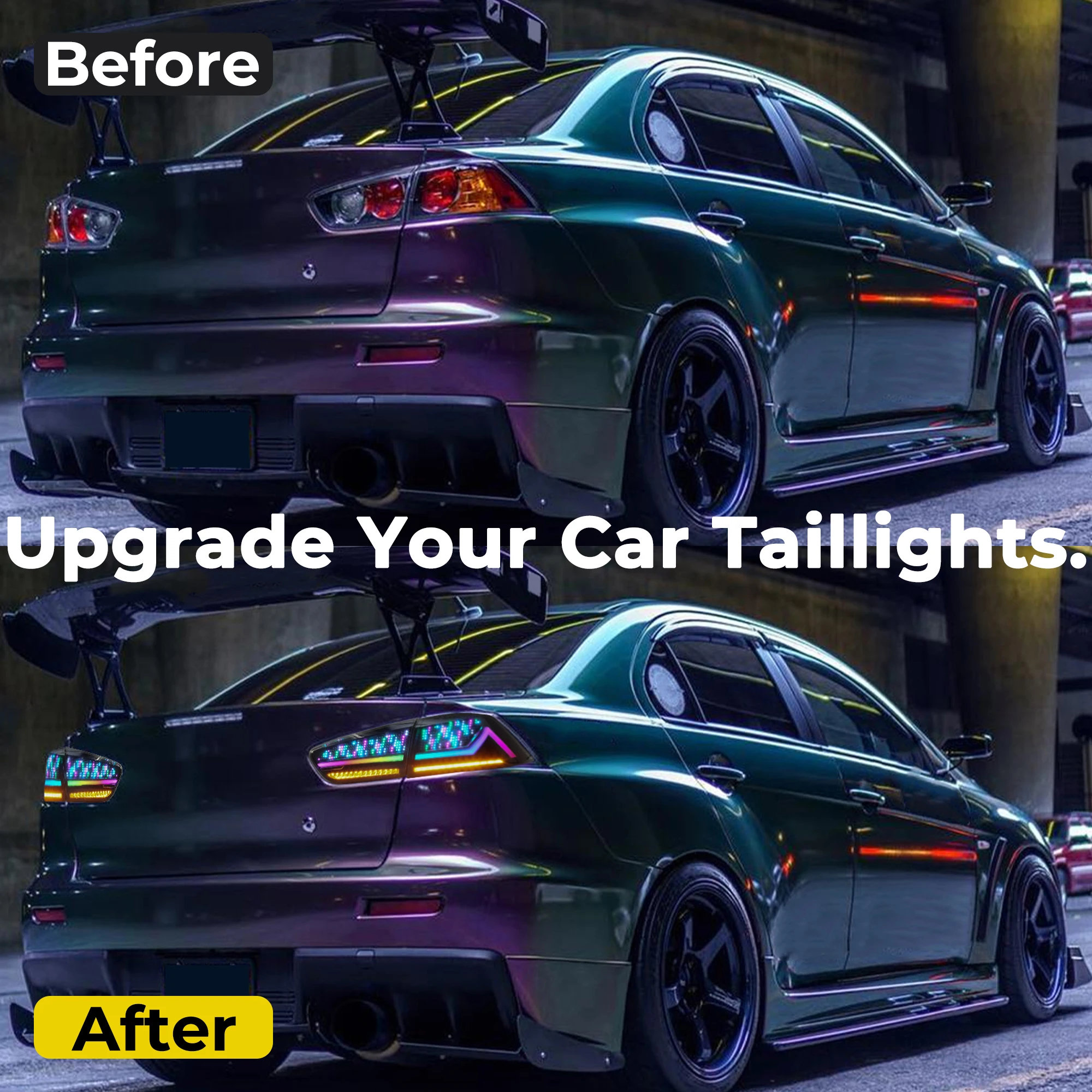 DK Motion светодиодные задние фонари RGB для Nissan Mitsubishi Lancer 2008-2018 EX EVO динамические