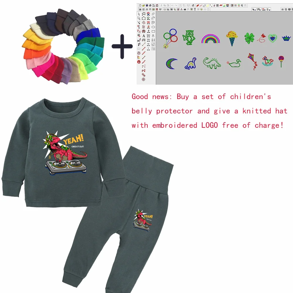 

Пуловер с длинным рукавом и круглым вырезом, Детский костюм-тройка, уличный Детский Повседневный костюм на весну и осень