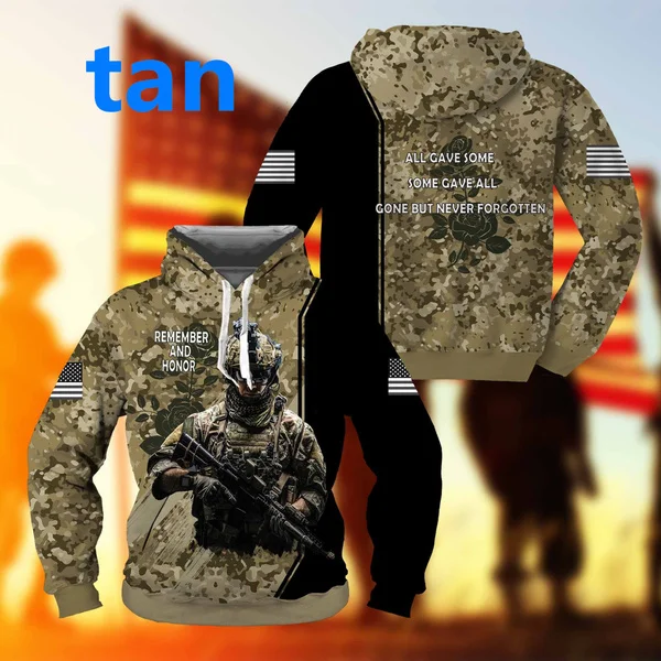 Army Camouflage Hoodie Printed Sweatshirt Long Sleeve O-neck Jacket Cosplay Casual 3d Pullover