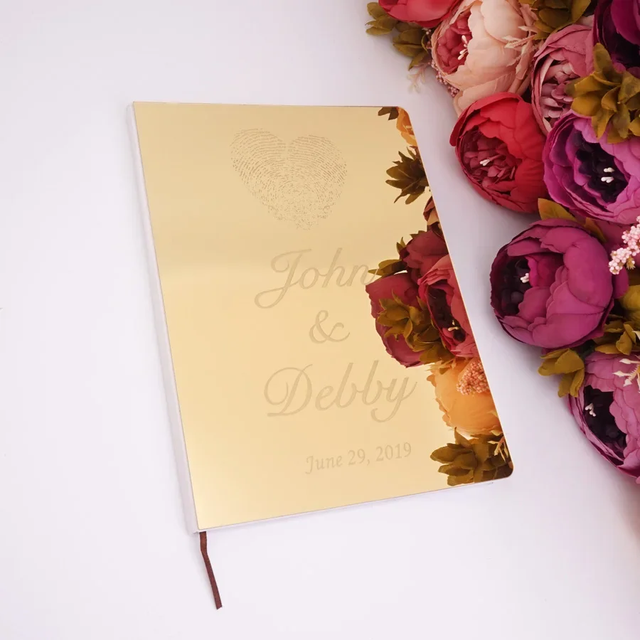 Персонализированная акриловая обложка вертикальная модель свадебная гостевая