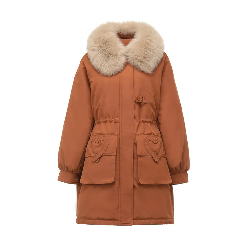 Pregnant Woman Down Jacket Winter Coats Widened Enlarged Parka Large Medium Long Fox Fur Collar Eco-friendly Coat Snow Clothing enlarge