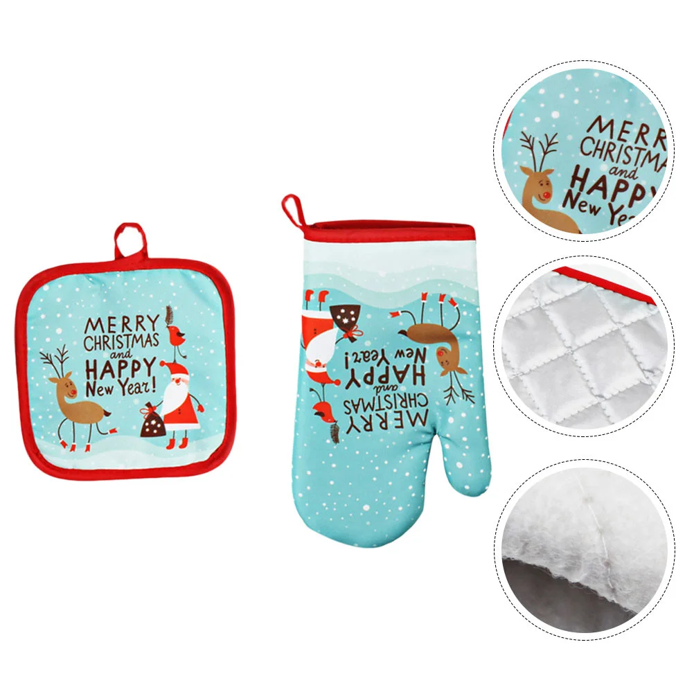 

Christmas Gloves Hotholiday Mitts Kitchen Oven Pad Barbecue Mittens Microwave Cooking Glove Santa Pads Holders Pot Baking
