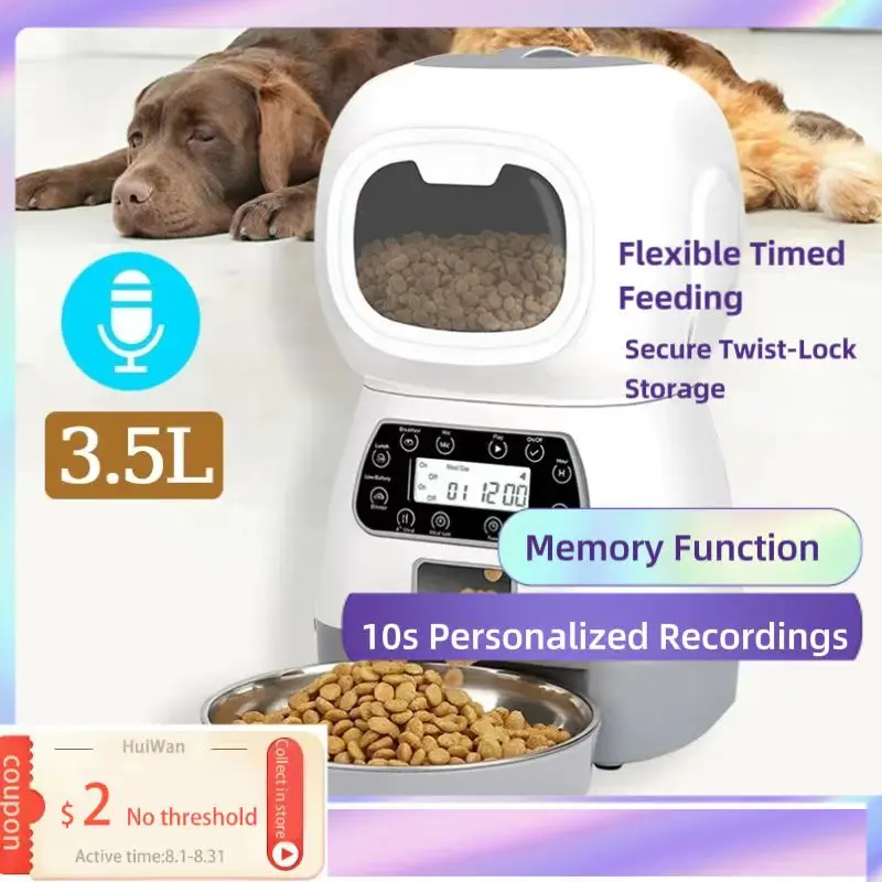 

3.5L Automatic Pet Feeder Smart Food Dispenser For Dog Cat Bowl Timer Robot Pet Feeding Water Dispenser Auto Sensor Cat Fountain