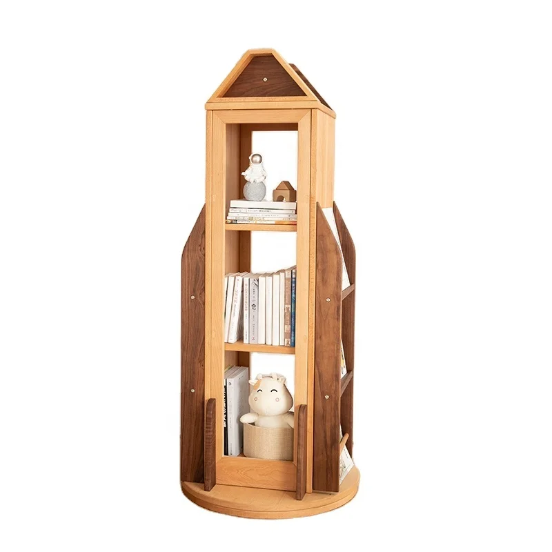 

Книжная полка с поворотом на 360 градусов, 3-ярусный угловой шкаф для хранения, демонстрация органайзера