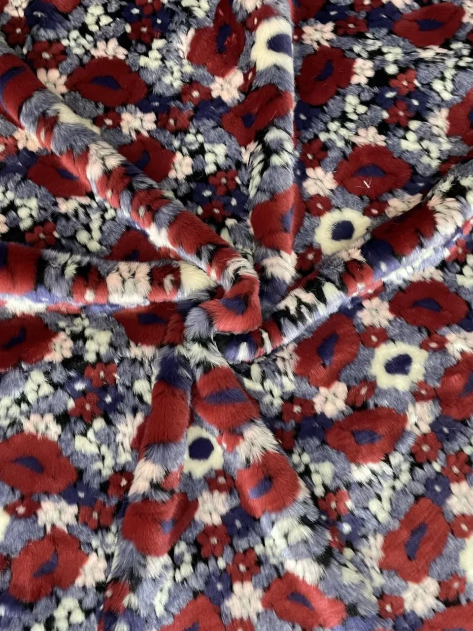 1 ярд красочный цветок кроличий мех ткань плюшевая искусственного меха