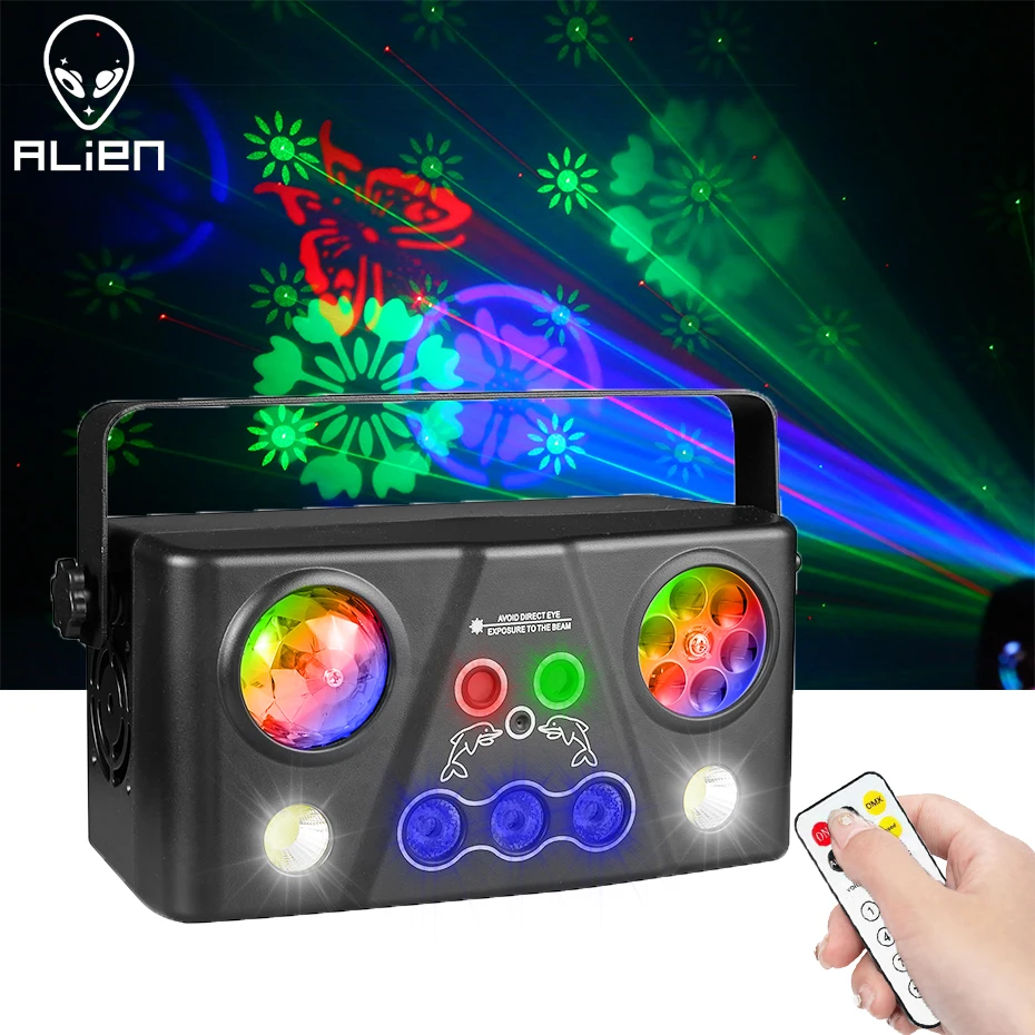 

ALIEN DJ диско 5 в 1 светодиодный RGB окрашенный волшебный шар для сцены лазерный вечерние эффект DMX звуковой активный для бара праздничный свадебный танцевальный светильник