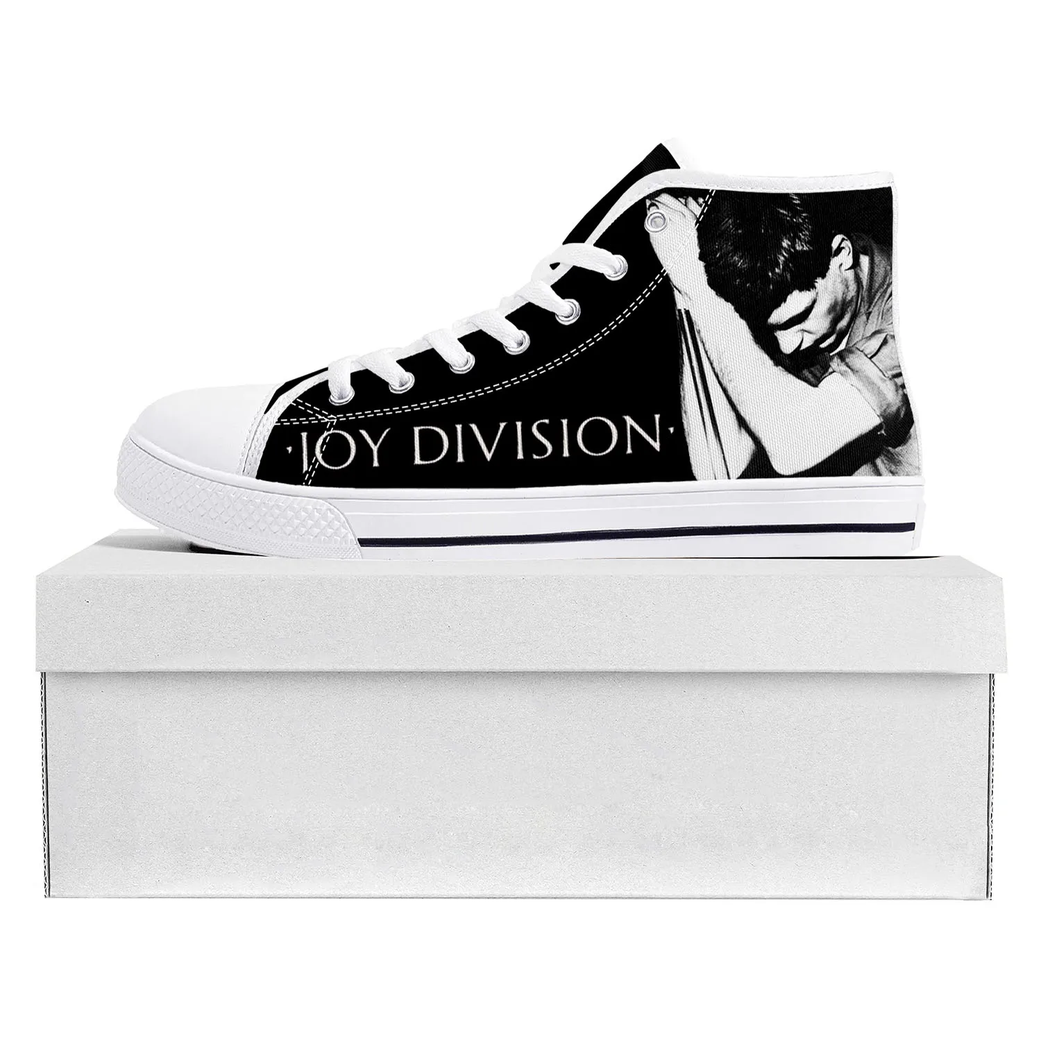 Joy Division Rock Band High Top High Quality Sneakers Mens Womens Teenager Canvas Sneaker Casual Couple Shoes Custom Shoe White