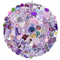 100 new purple small fresh graffiti stickers refrigerator laptop luggage stickers waterproof removable waterproof stickers