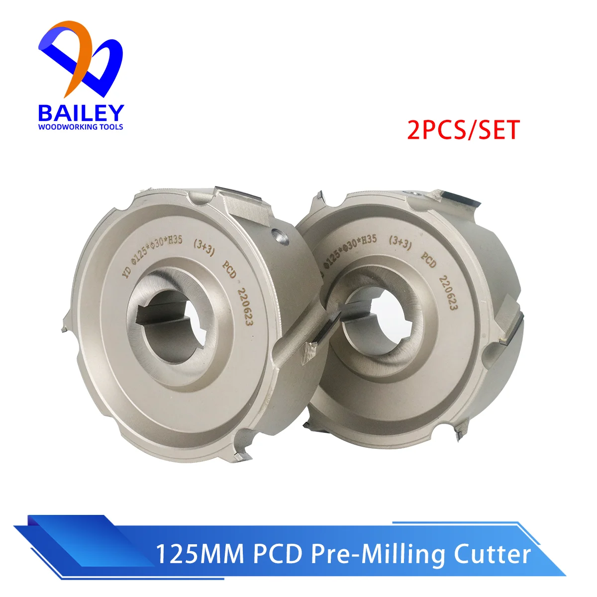

BAILEY 125*30*H35mm~H65mm PCD Pre-milling Cutter Single/Double Keyway Diamond Milling Cutter For NANIXNG Edge Banding Machine
