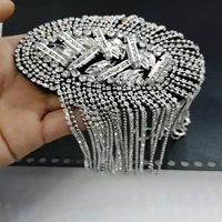 40hot shoulder brooch tassels rhinestones jewelry handmade shiny epaulet clothes decor