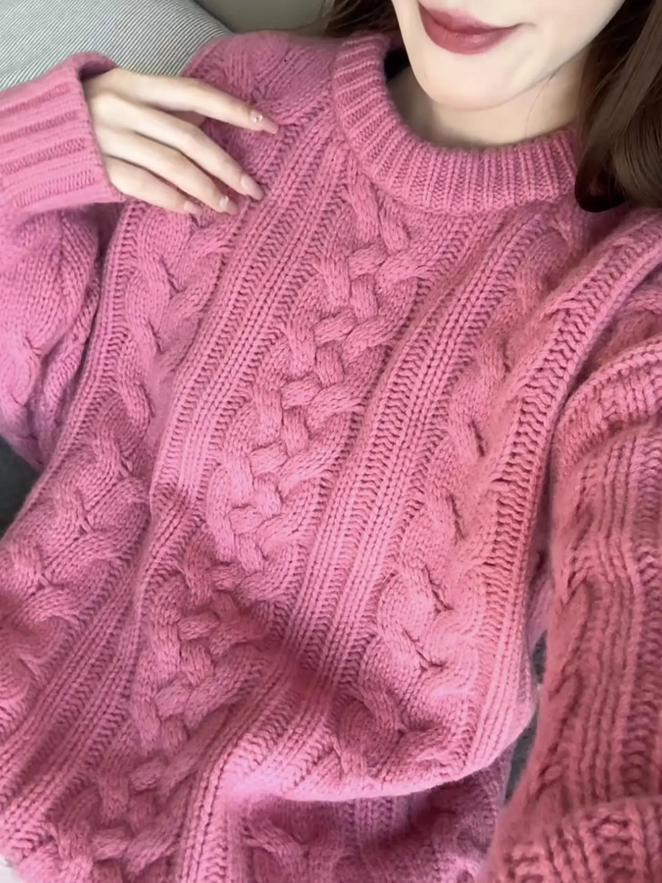 Самодельная Белая Роза Красная! Твист пуловер шикарный свитер женский зимний