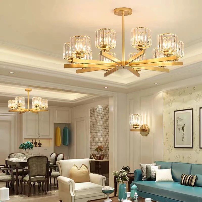 

Luxury Living Room Chandeliers Crystal Round Ceiling Mounted Pendant Lamp Bedroom Kitchen Black Gold Indoor Lighting Fixture