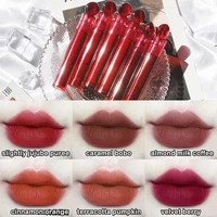 1pc lip glaze matte long lasting moisturizing lip gloss tint lips glitter lip oil red liquid makeup lipstick care dyed g4u8
