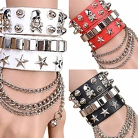 bangle cuff wristband gothic spots bracelet stud spike rivet leather punk