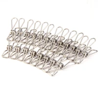 20pcs stainless steel clips durable hanging sturdy utility clips metal holder for socks paper clothes