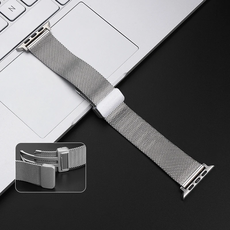 

Magnetic Strap For Apple Watch Ultra Band 49mm 45mm 44mm 40mm 41mm 42mm 38mm 45 mm Milanese Bracelet iWatch Series 7 8 SE 6 5 3