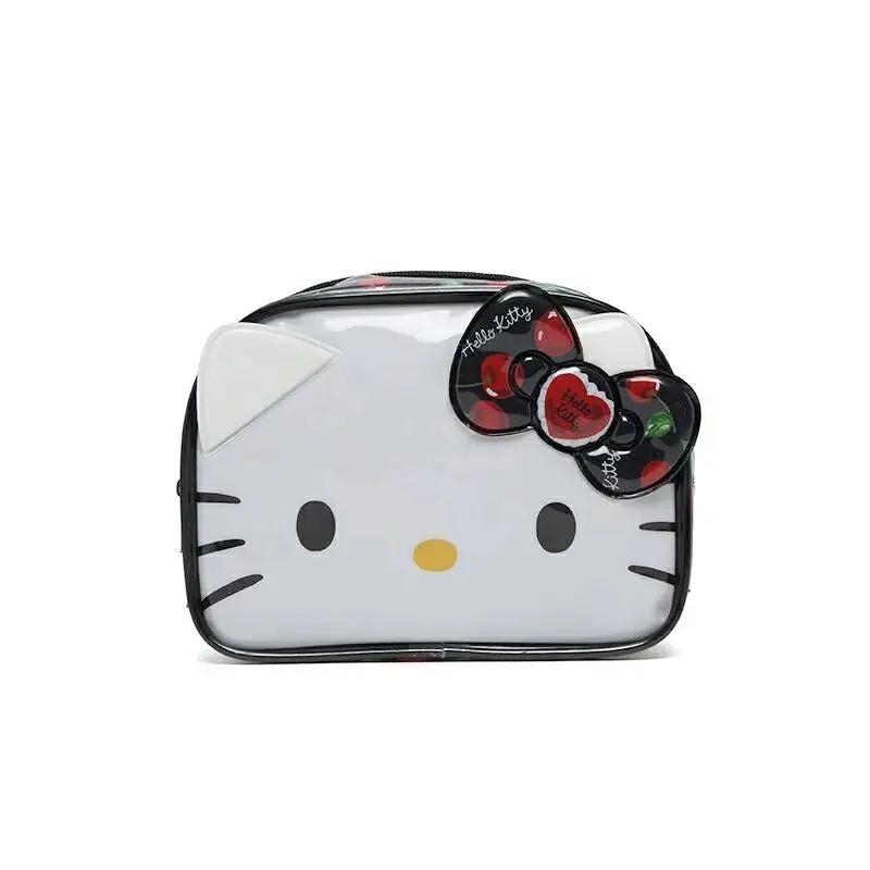 

Hello Kitty Women's Makeup Bag Sanrio Cartoon Cute Melody Cinnamoroll Girl Jelly Clear PVC Toiletries with Zipper Storage Bag