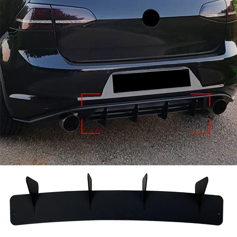 Для VW для Volkswagen Golf 7 VII MK7 GTI 2013-2016 ABS 4-плавкий диффузор заднего бампера глянцевый