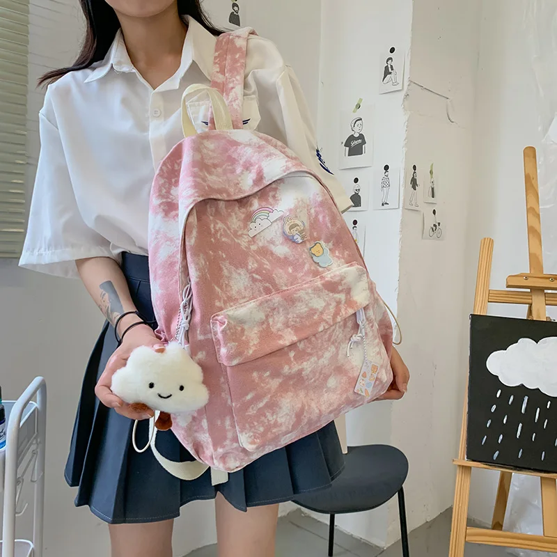 

SEETIC Canvas School Bag Women Large Capacity Travel Backpack Female College Student Anti-Theft Laptop Bag Quality Women Bag