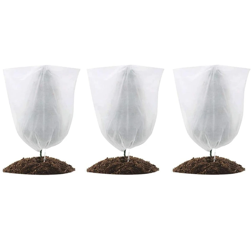 

3Pcs Winter Plant Protection Cover Bags Warm Frost Cloth Blanket Garden Fabric Protecting Fruit Tree Potted Plants