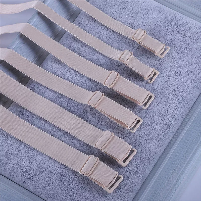

1 Pair Adjustable Women Bra Strap Ladies Shoulder Straps Black Elastic Fabric Bra Hook Intimates Accessories 1.2cm 1.5cm Width