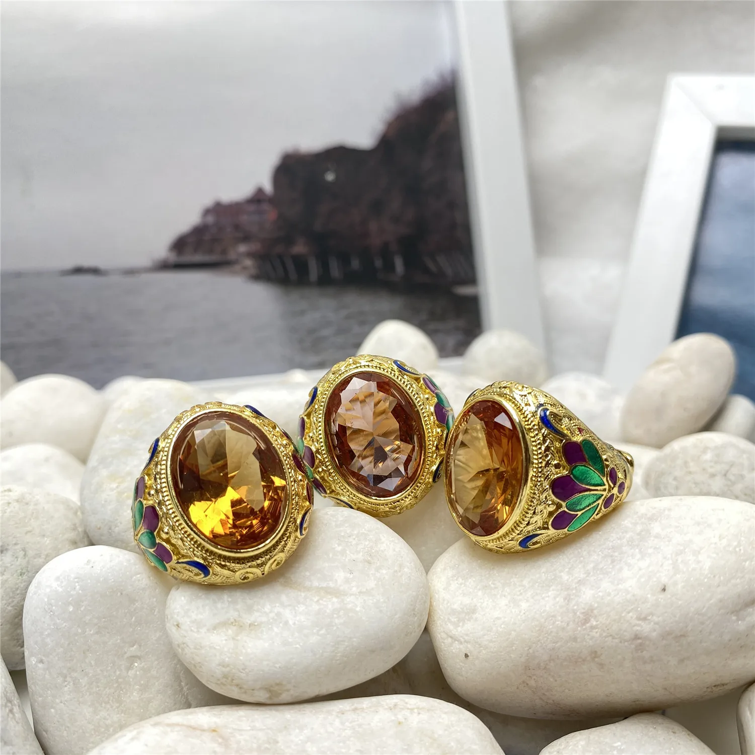 

5 Pieces/Lot Sultan Stone Ladies Personality Ring Jewelry Wholesale