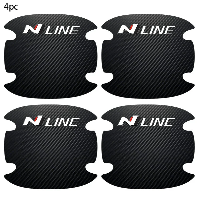 

4 шт., защитная наклейка с логотипом N Line, дверная ручка, царапины, защитная наклейка для Hyundai Sonata i30 i20 Tucson Elantra Kona N Line, аксессуары