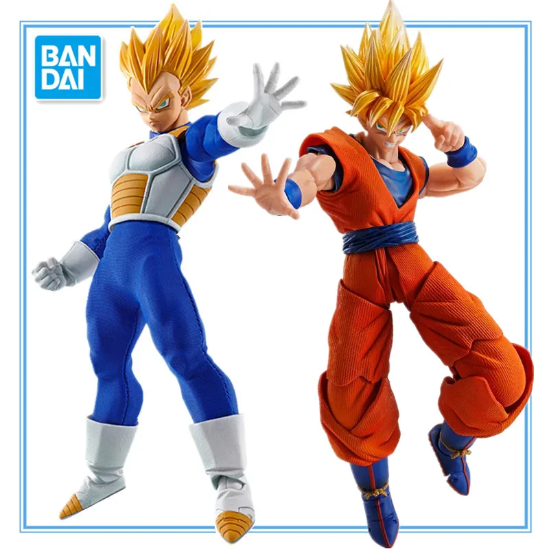 

New Original Bandai Genuine Dragon Ball Z IMAGINATION WORKS Super Saiyan Vegeta Goku Anime Action Figures Movable Model Toys