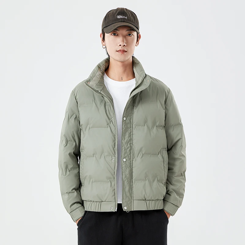 Негабаритный Пуховик С Воротником-стойкой Повседневный Хлопковый Кардиган