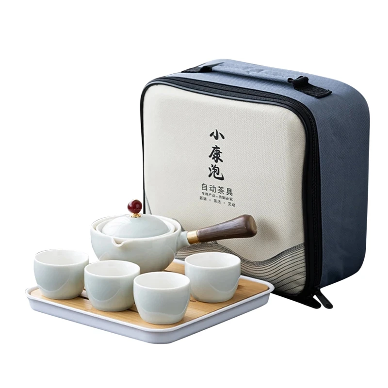 

Оригинальный Портативный чайный сервиз, подарочный набор для китайской чайной церемонии, автоматический Спиннинг 360, чайный набор ленивого...