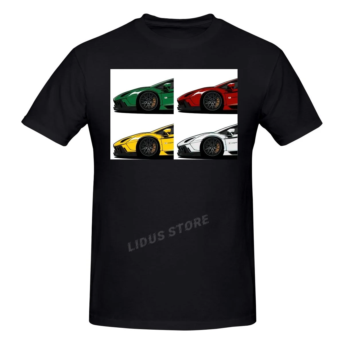 COOL Supercar Lamborghini Car T shirt Harajuku Clothing Short Sleeve T-shirt 100% Cotton Streetwear Graphics Tshirt Tee Tops |