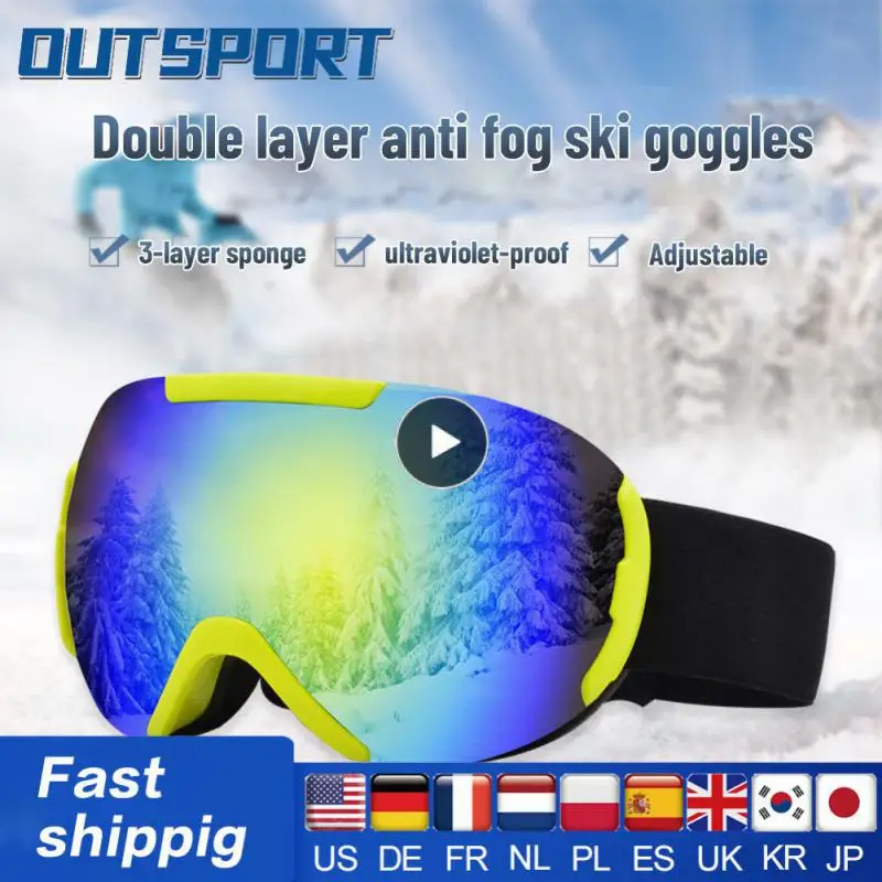 

Glasses Ski Supplies Windproof Anti-fog Ski Glasses Multi-scene Double Layer Ski Goggles Large Spherical Anti-radiation Stable