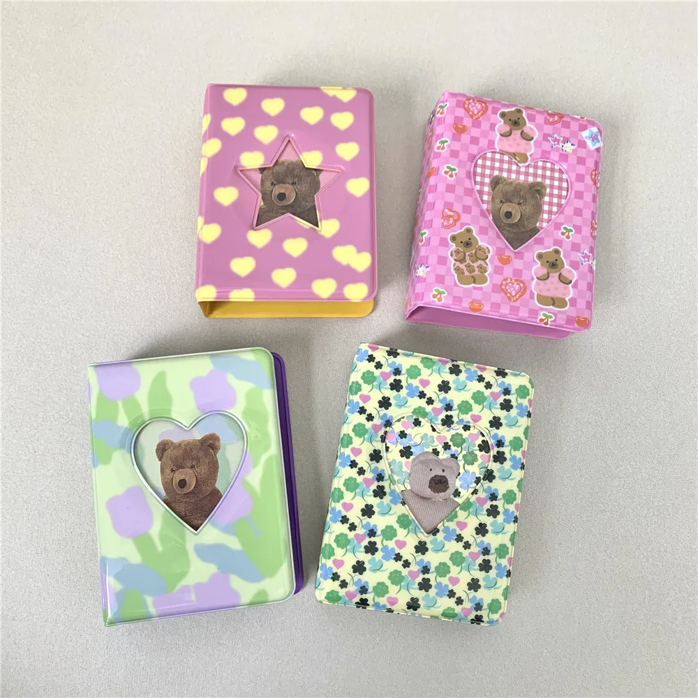 Kawaii 3 дюйма фото альблум 40 слотов рукава PP ПВХ сумка для хранения карт держатель Медвежонок кошка корейские открытки собирает органайзер для книг