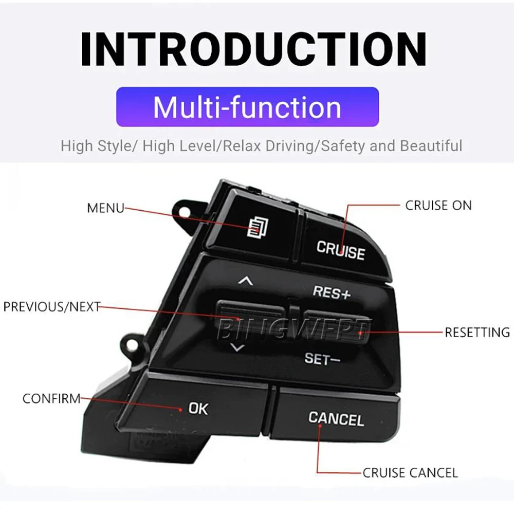 Фото Кнопочный переключатель для Hyundai ACCENT 2019 2020 2021 2022 2023, круиз-контроль, многофункциональный руль, автомобильные аксессуары, правый №3