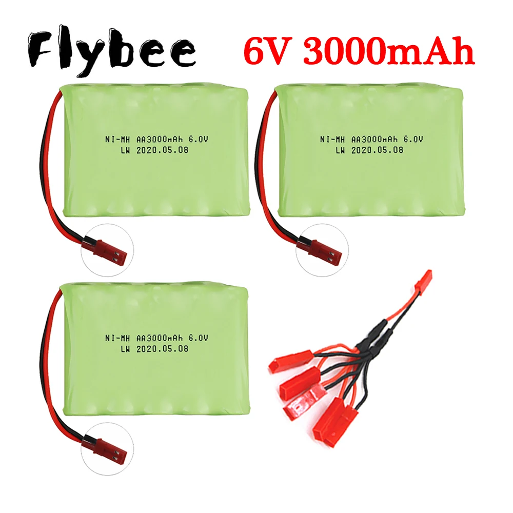 

Батарея JST с зарядным кабелем для радиоуправляемых автомобилей, роботов, танков, пистолетов, лодок, батарейный блок NiMH АА, 3000 мАч, 6 в, 2400 мАч, 6 ...