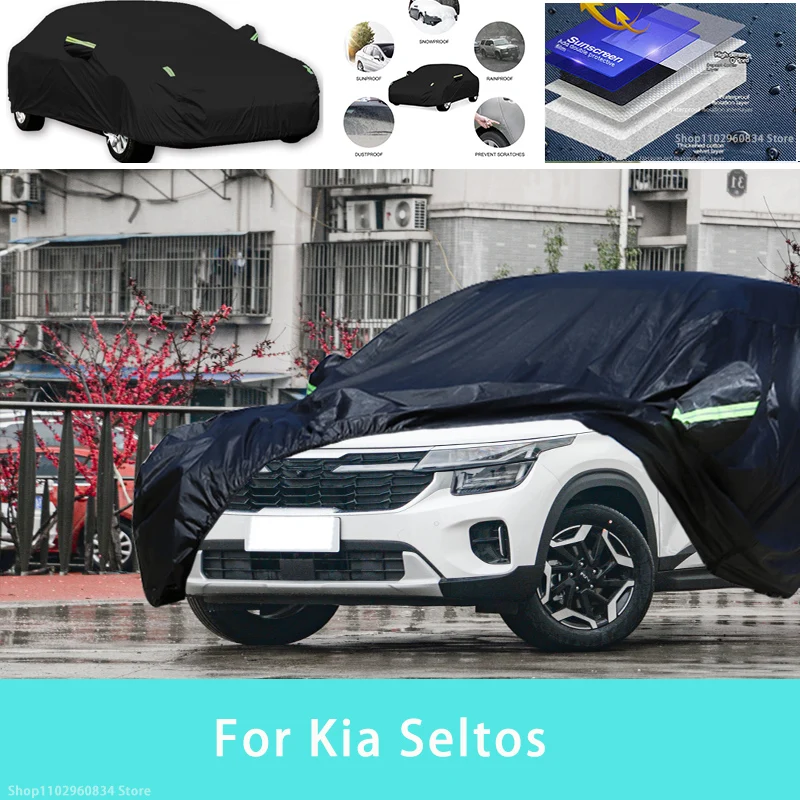 

For Kia Seltos Outdoor Protection Full Car Covers Snow Cover Sunshade Waterproof Dustproof Exterior Car accessories