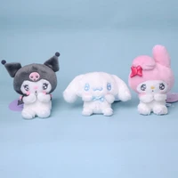 cartoon anime sanrioed my melody cinnamoroll kuromi plush toy bag pendant cute kawaii animal plush doll gift for children 15cm