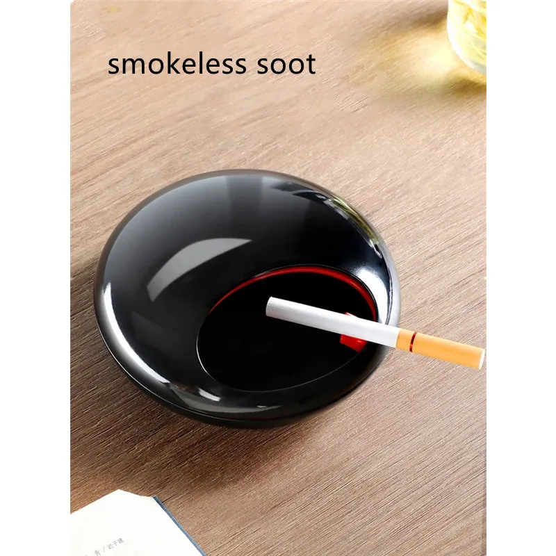 

New Smokeless Ashtray With Cover Home Living Room With Cover Decorative Cigarette Fire Extinguisher Smoke Prevention
