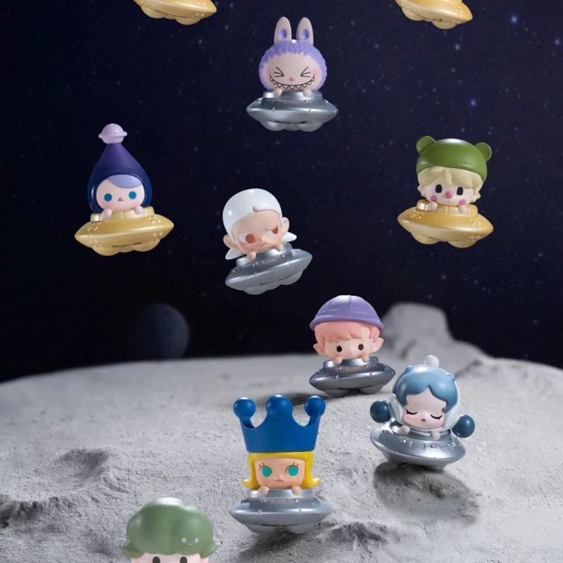 

Popmart Pop Bean Little Ufo Series Flash Limit Dolls Anime Figure Kawaii Action Desktop Ornaments Surprise Gifts
