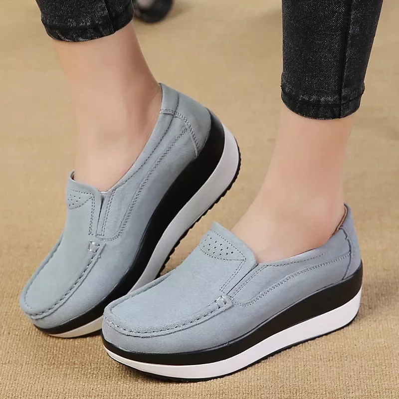 

NEW 2023 shoes woman 2022 fashion genuine leather casual women shoes sneakers women round toe Loafers ladies flat shoes women