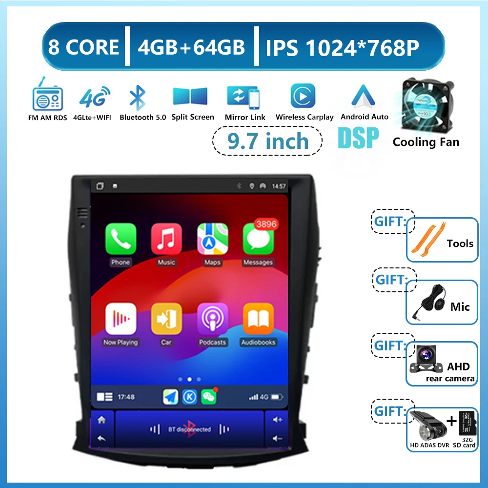 

Android 16 Auto Wireless Carplay для Changan CS75 2013-2016 Автомобильный радиоприемник Мультимедийный видеоплеер Стереонавигация GPS WIFI 9,7 дюйма