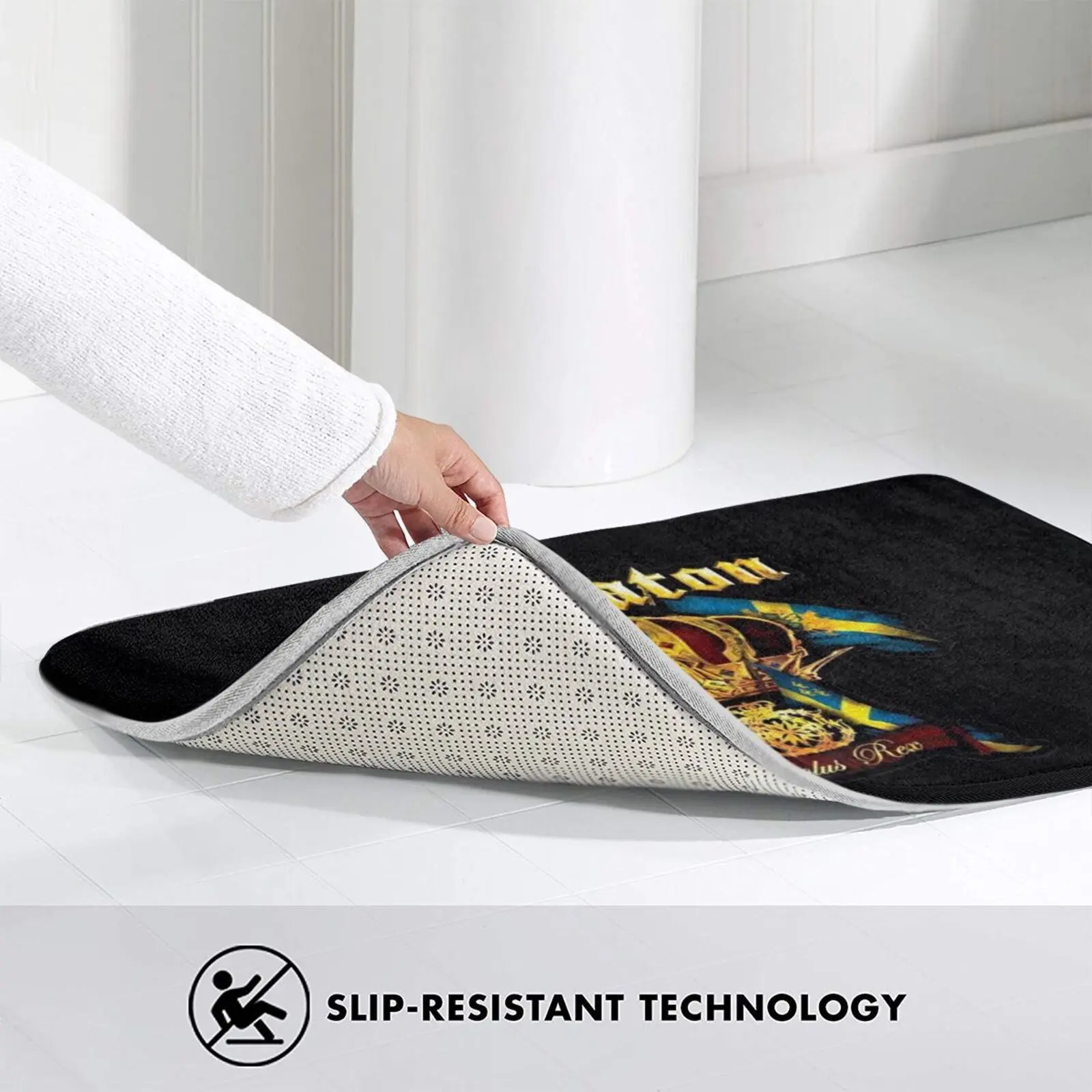 Коврик для входной двери Carolus Rex Heavy Sabaton Metal Tee Mat, нескользящий, мягкий, впитывающий воду, музыкальный, поп-песня, темная группа.