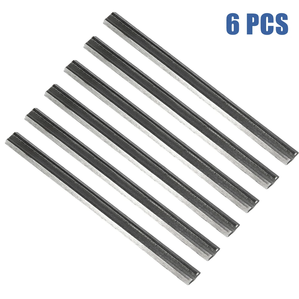 

6pcs Planer Blade 82x5.5x1mm Carbon Planning Blade With Two Cutting Edges Reversible Planning Blades Electric Planer Blades