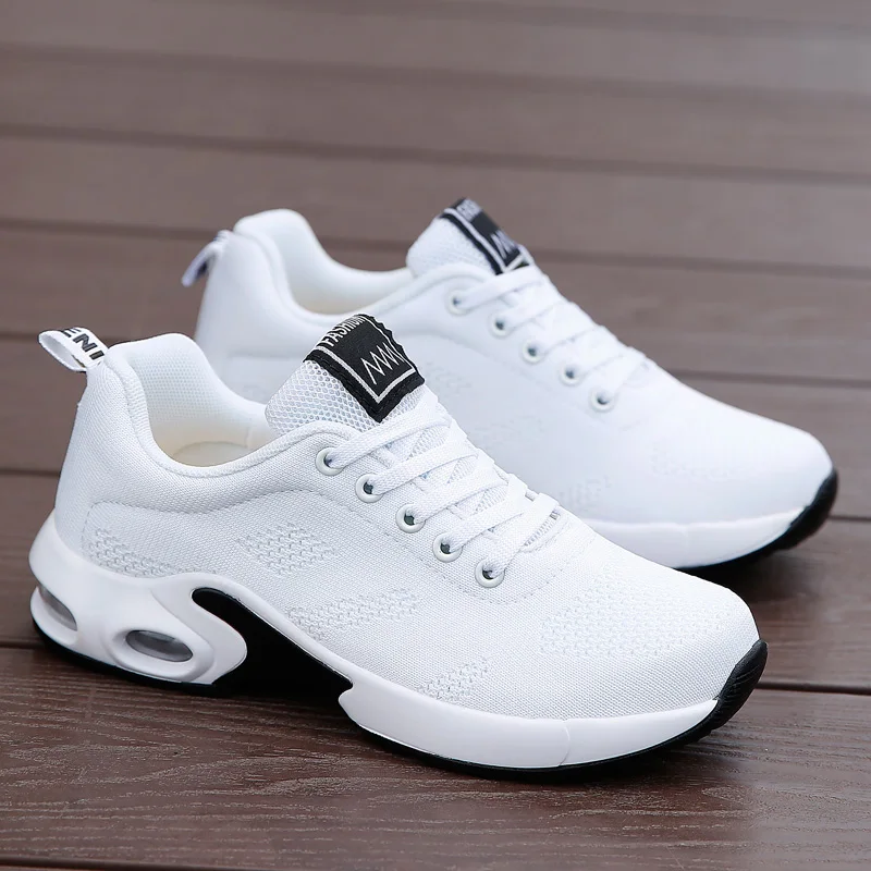 Women's Sneakers Fashion Running Shoes Air Cushion Soft Sole Tennis Shoes Outdoor Mesh Breathable Sneakers