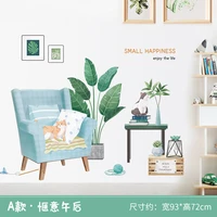 new green plants potted landscape wall stickers bedroom living room study wall decorative painting home background decoration