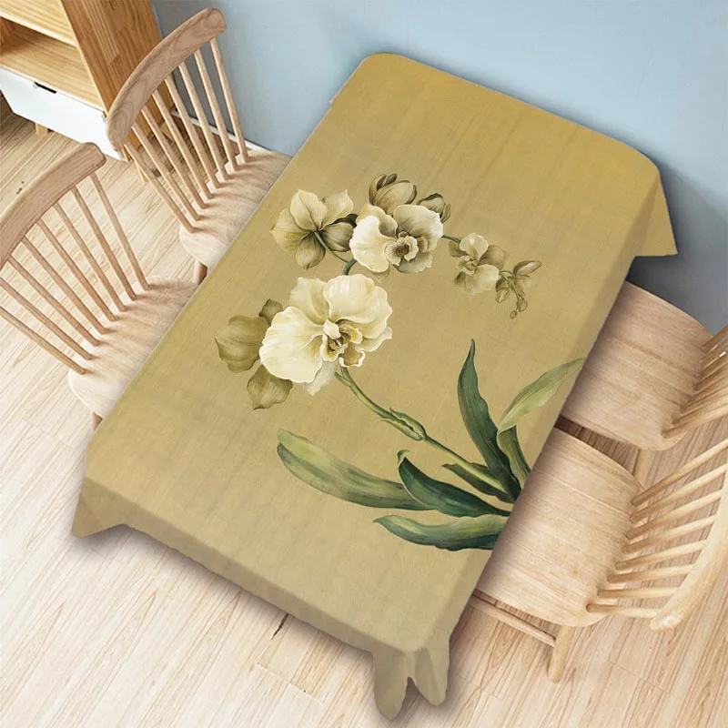 

Красивая пасторальная Картина маслом цветов, роз, лилий, украшение для дома, художественная хлопковая льняная скатерть, водонепроницаемая ...