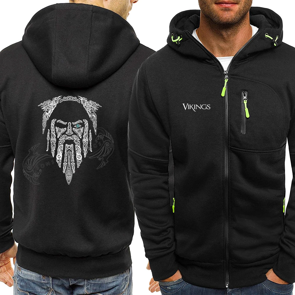 

Viking Warrior Nordic Scanvian Pirate Mens Sweatshirt Winter Warm Hoody Harajuku Zip Up Tracksuit Oversized Zip Up Hoodie Male