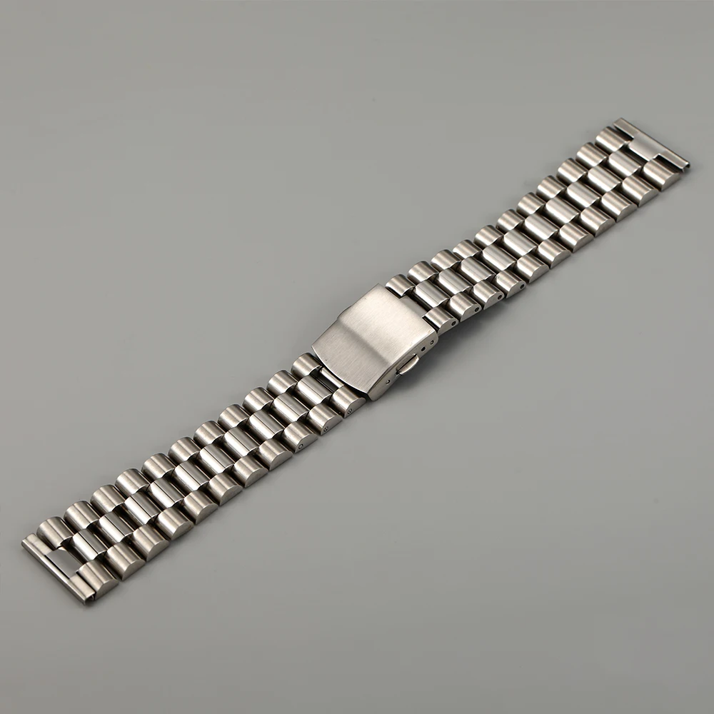 18mm 20mm 22mm Brush Polish solid Stainless Steel President Watch Strap band flat end for all watches